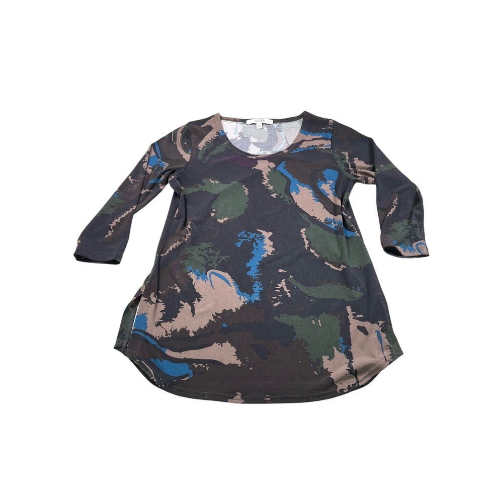 Sympli Made in Canada Abstract Print 3/4 Sleeve Tunic Top Size 2